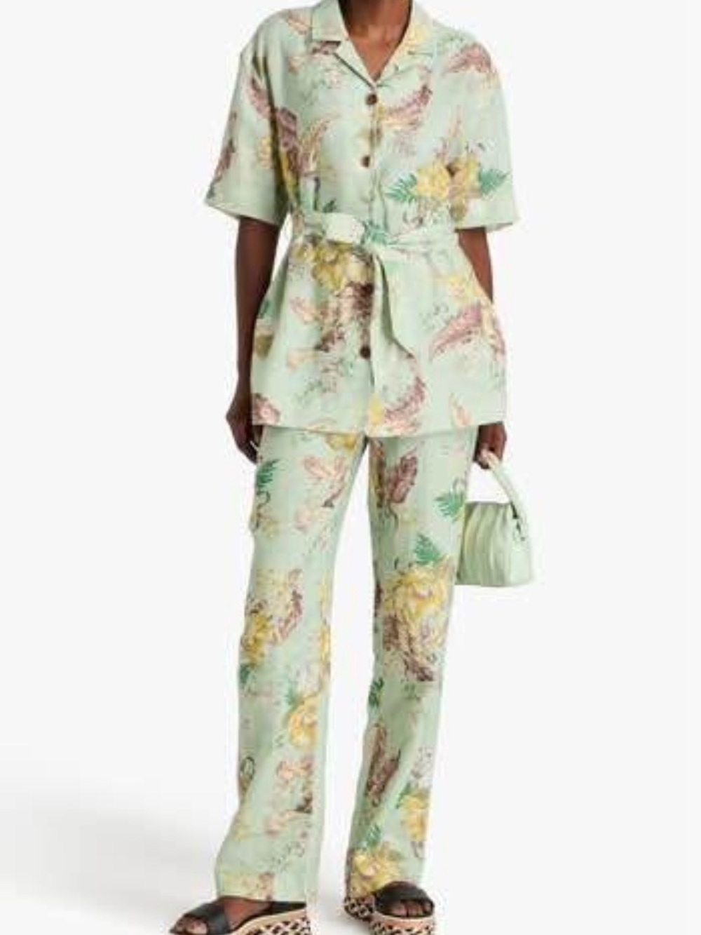 Zimmermann Matchmaker Mint Floral Pant and Blouse Set